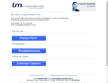 Tablet Screenshot of cadastro.uminvestimentos.com.br